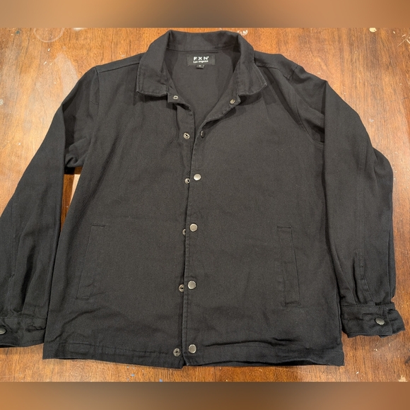 Men's Black Lightweight Shirt Jacket - Picture 2 of 3